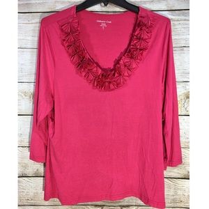 XL Coldcreek fuschia pink  blouse